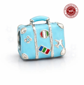 Classic Blue Travel Suitcase Charm