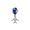 globe aeroplane airplane pandora charm 925 sterling silver