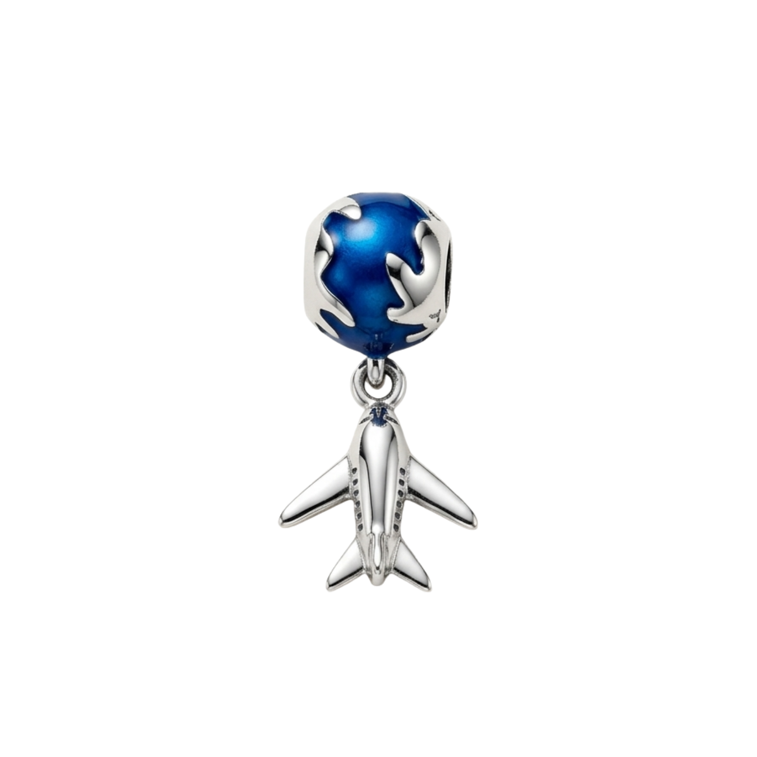 globe aeroplane airplane pandora charm 925 sterling silver