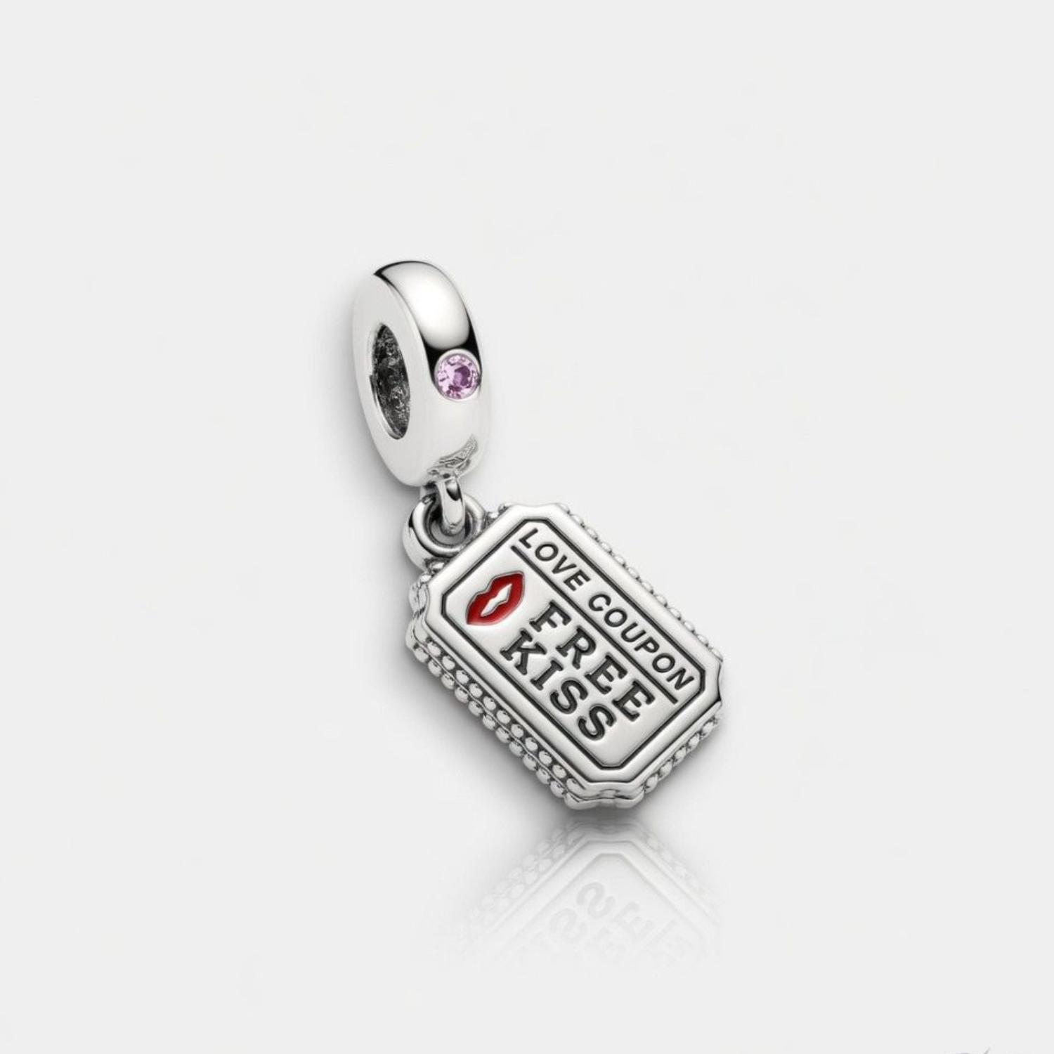 925 Silver "Love Coupon: Free Hug" Ticket Dangle Charm