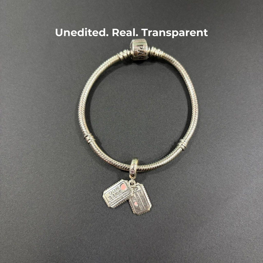 925 Silver "Love Coupon: Free Hug" Ticket Dangle Charm