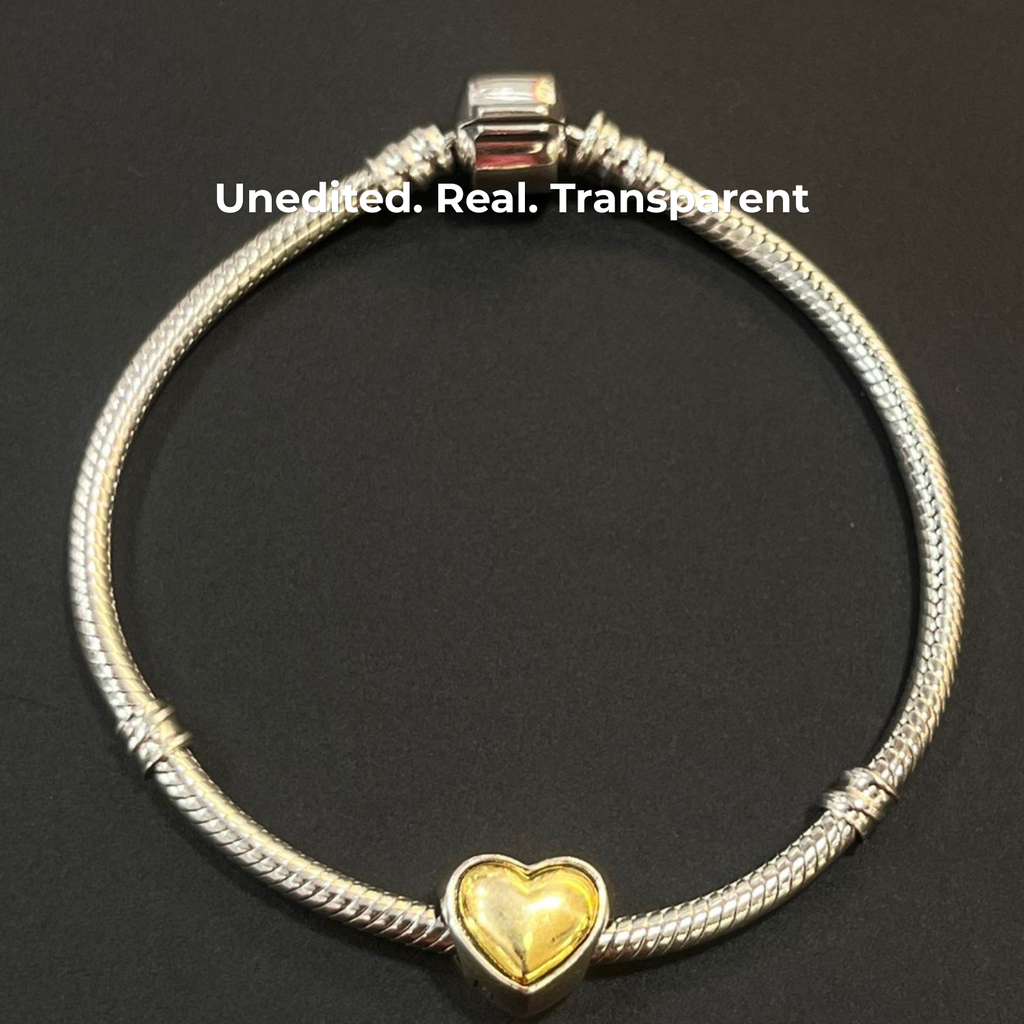 925 Silver Heart of Gold Charm