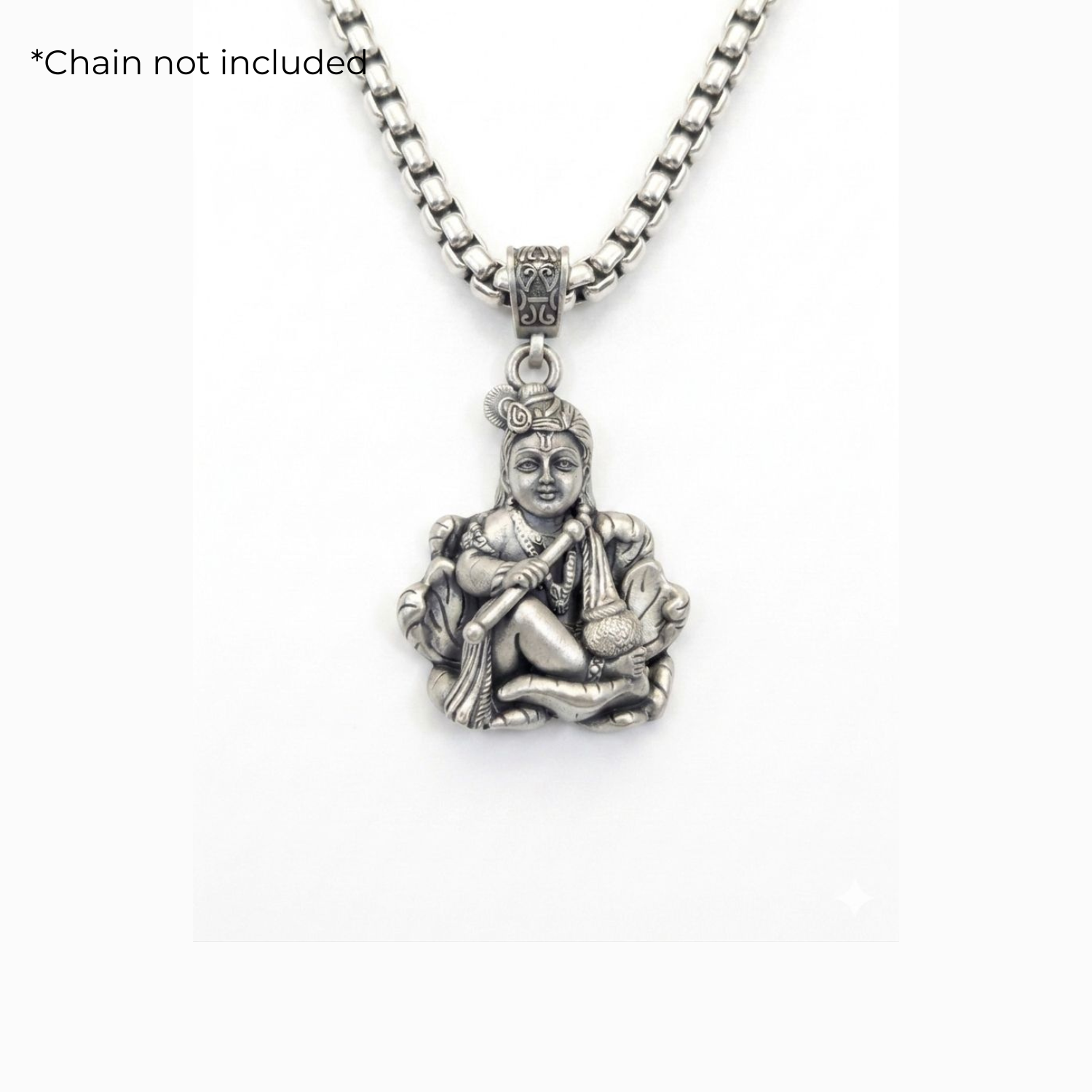 925 Silver Lord Bal Krishna: The Divine Flutist Pendant