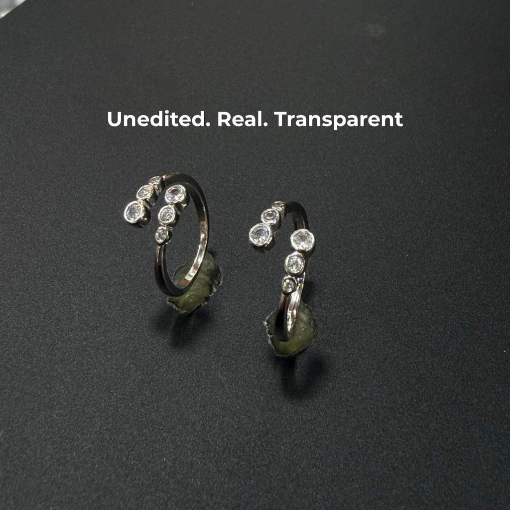 Sparkling Stones Adjustable 925 Silver Toe Ring