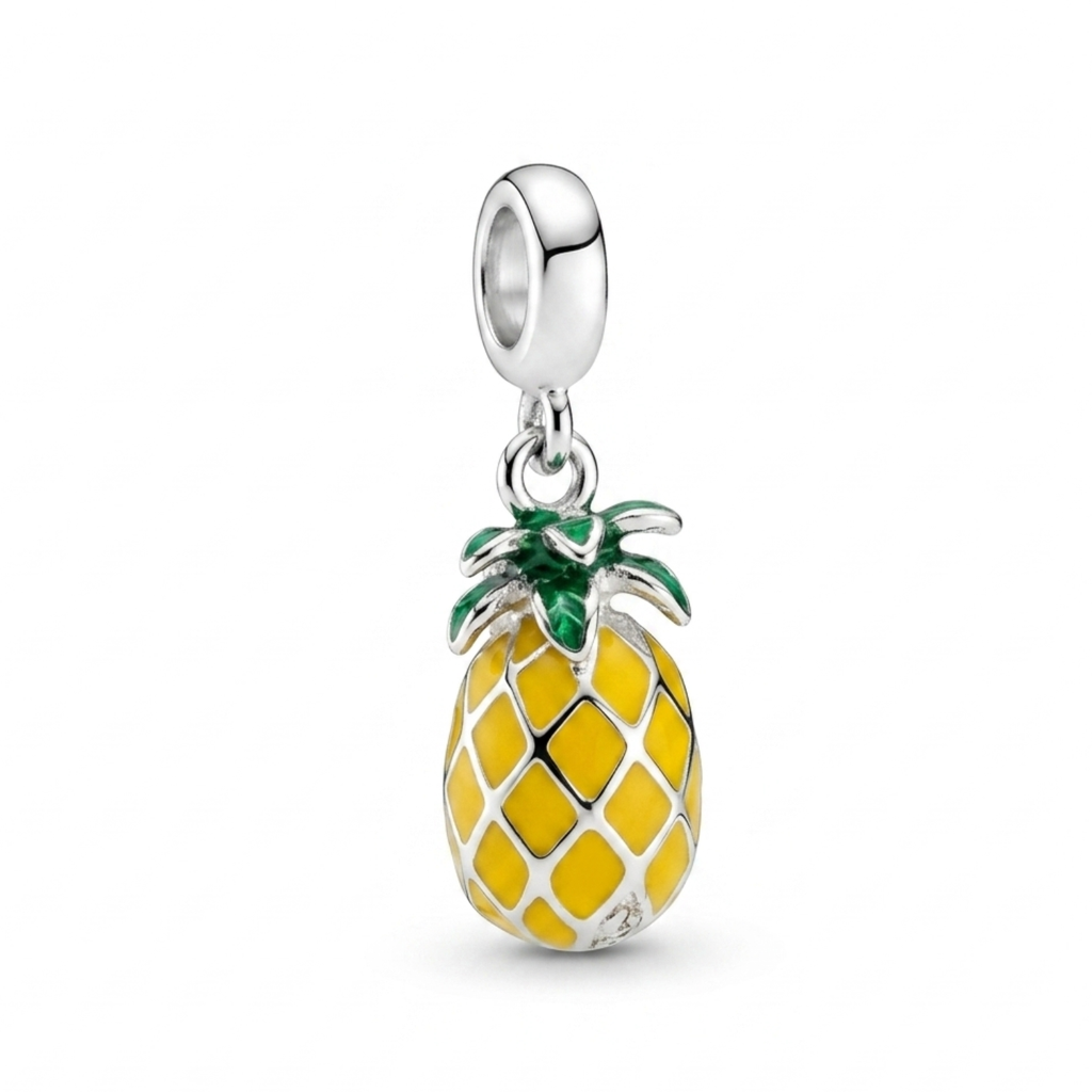 925 Silver Tropical Pineapple Dangle Charm