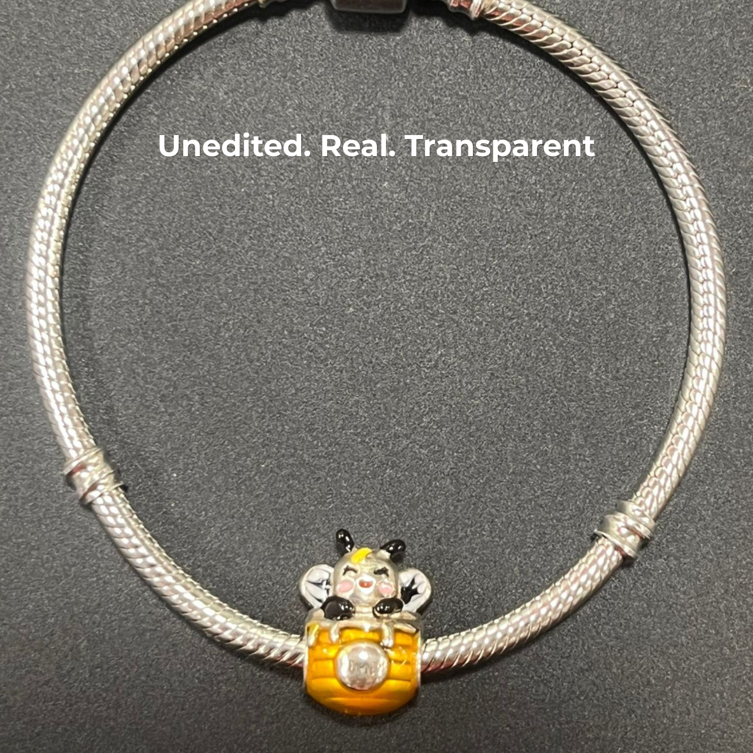 Happy Honey Bee in Honeypot Bead Charm