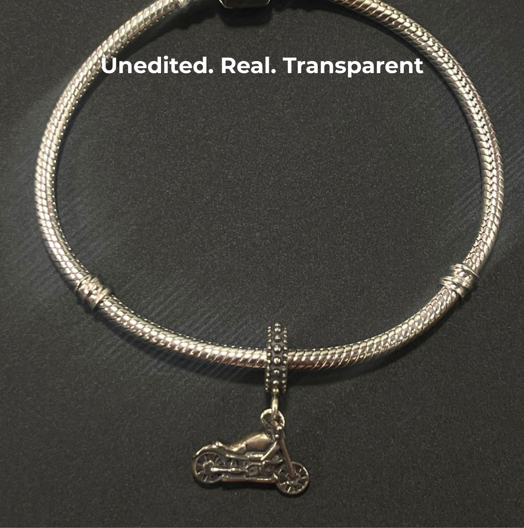 925 Silver Motorcycle Dangle Charm