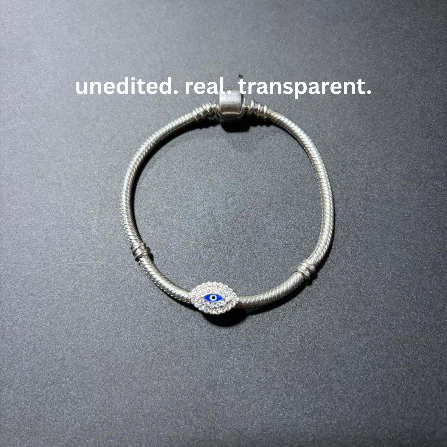 925 Silver CZ Evil Eye Bead Charm