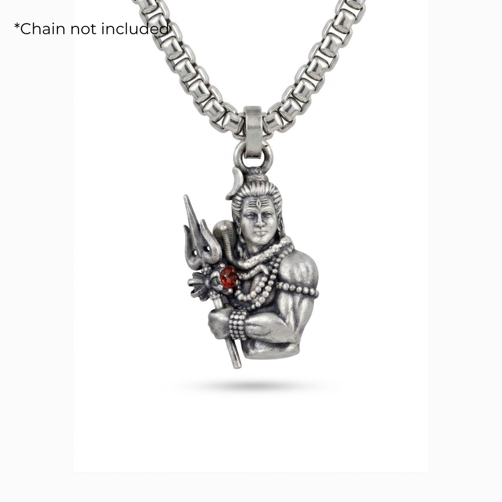 925 Silver Lord Shiva: The Trishula Bearer Pendant