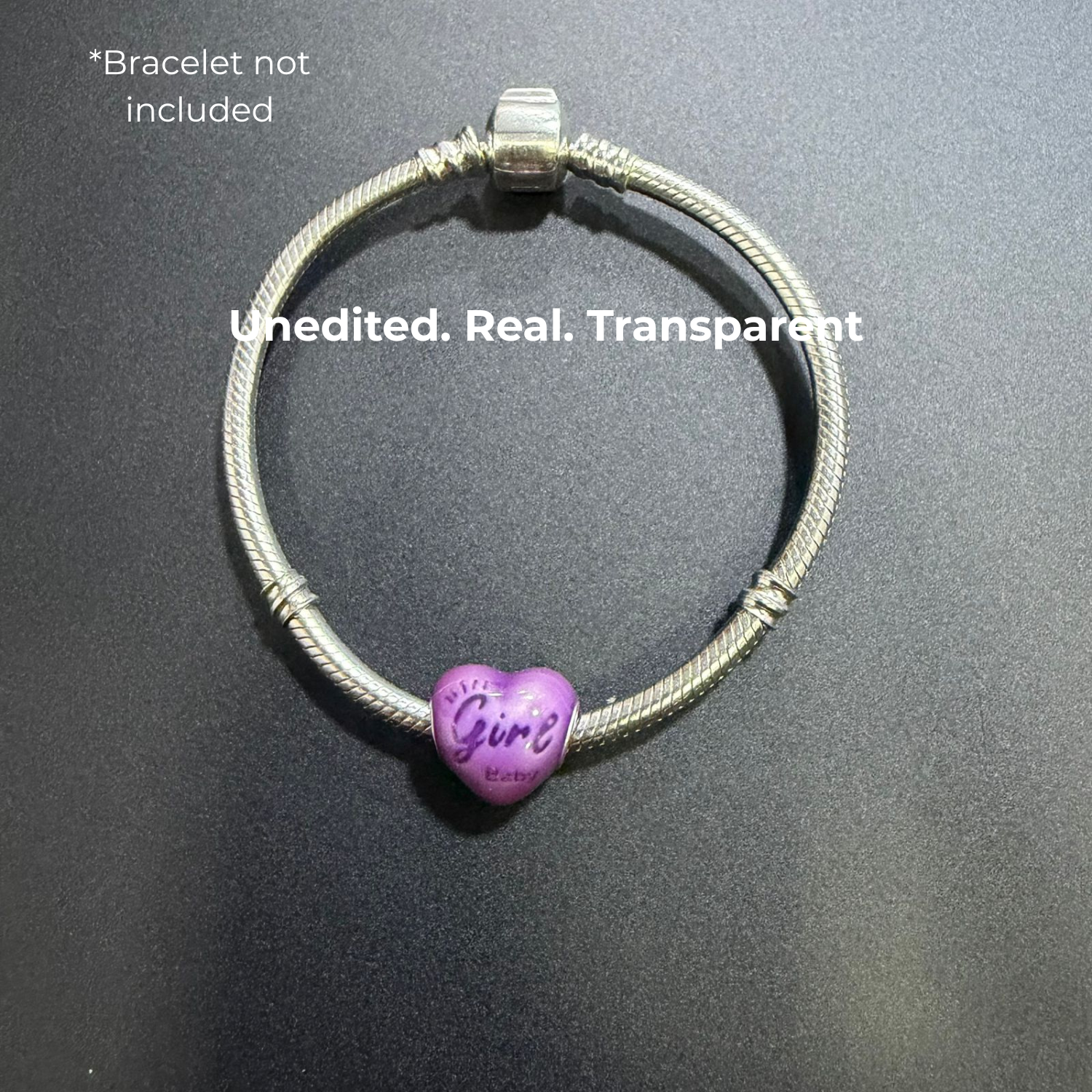 925 Silver "Baby Girl" Color-Changing Heart Charm