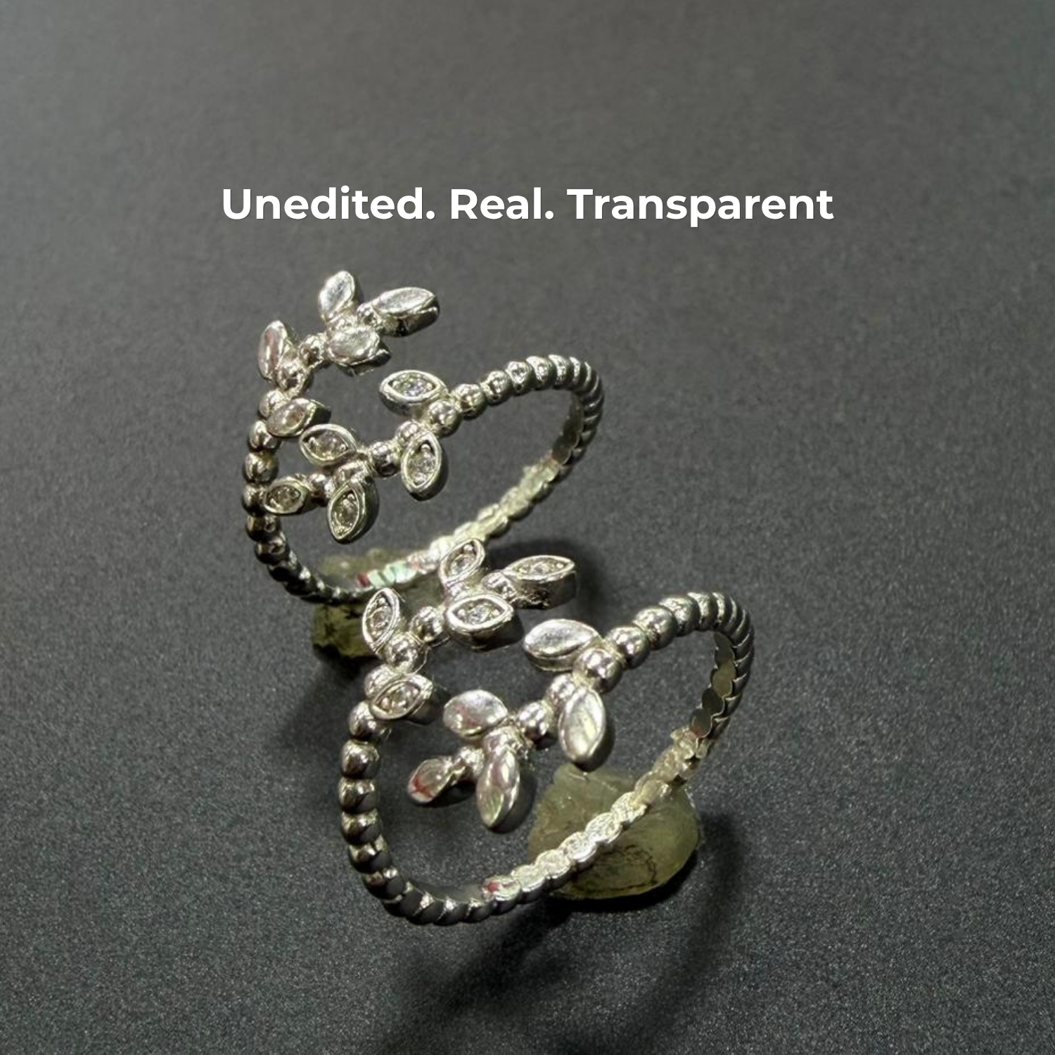 Sparkling Leaf Branch Adjustable 925 Silver Toe Ring