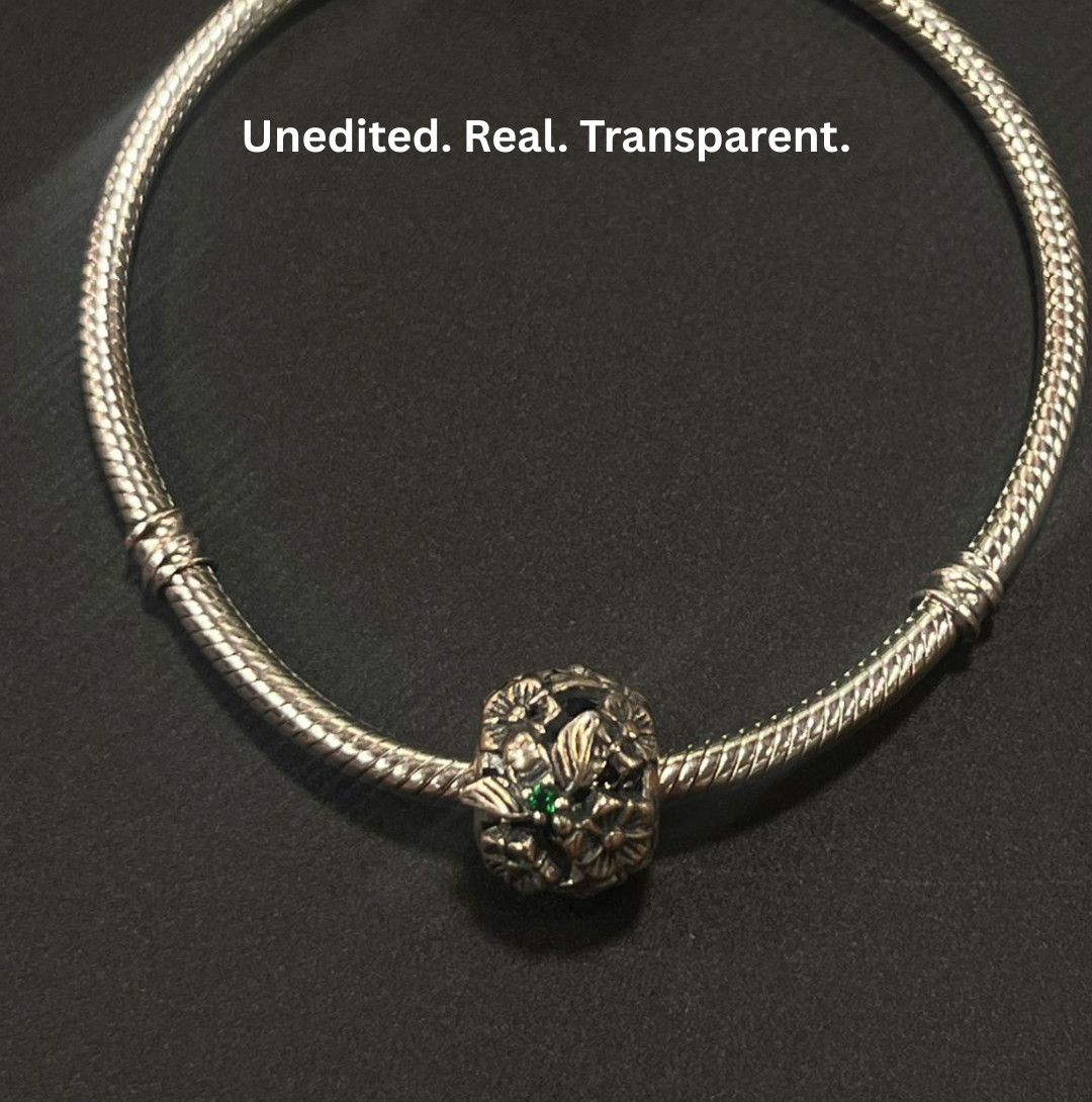 925 Silver Sparkling Flower Ball Charm