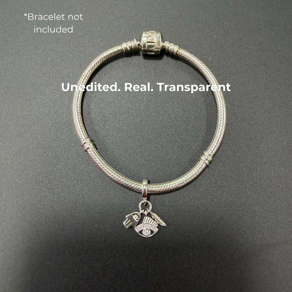 925 Silver Spiritual Protection Triple Dangle Charm