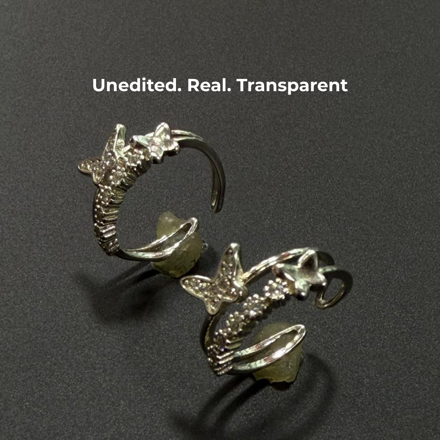 Dual Butterfly Accent Adjustable 925 Silver Toe Ring