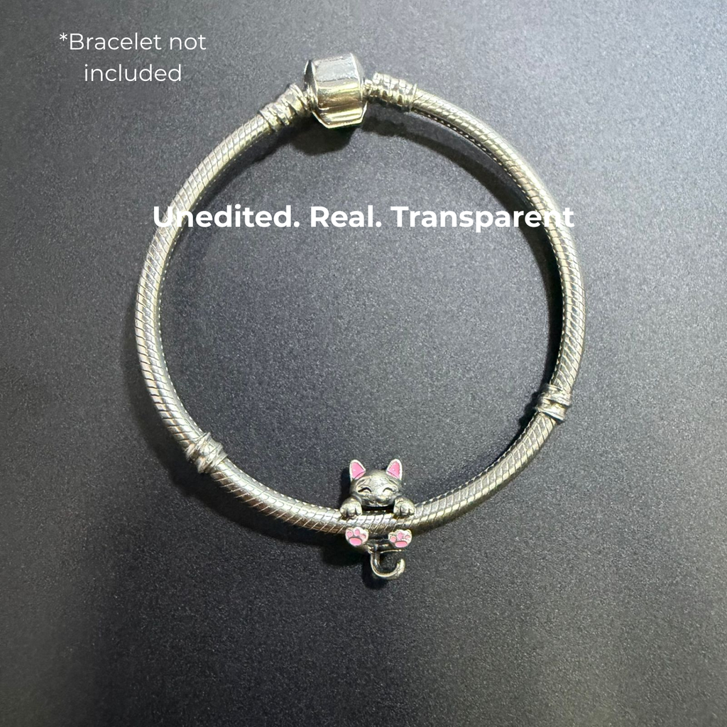 925 Silver Playful Kitten "Little Paws" Charm