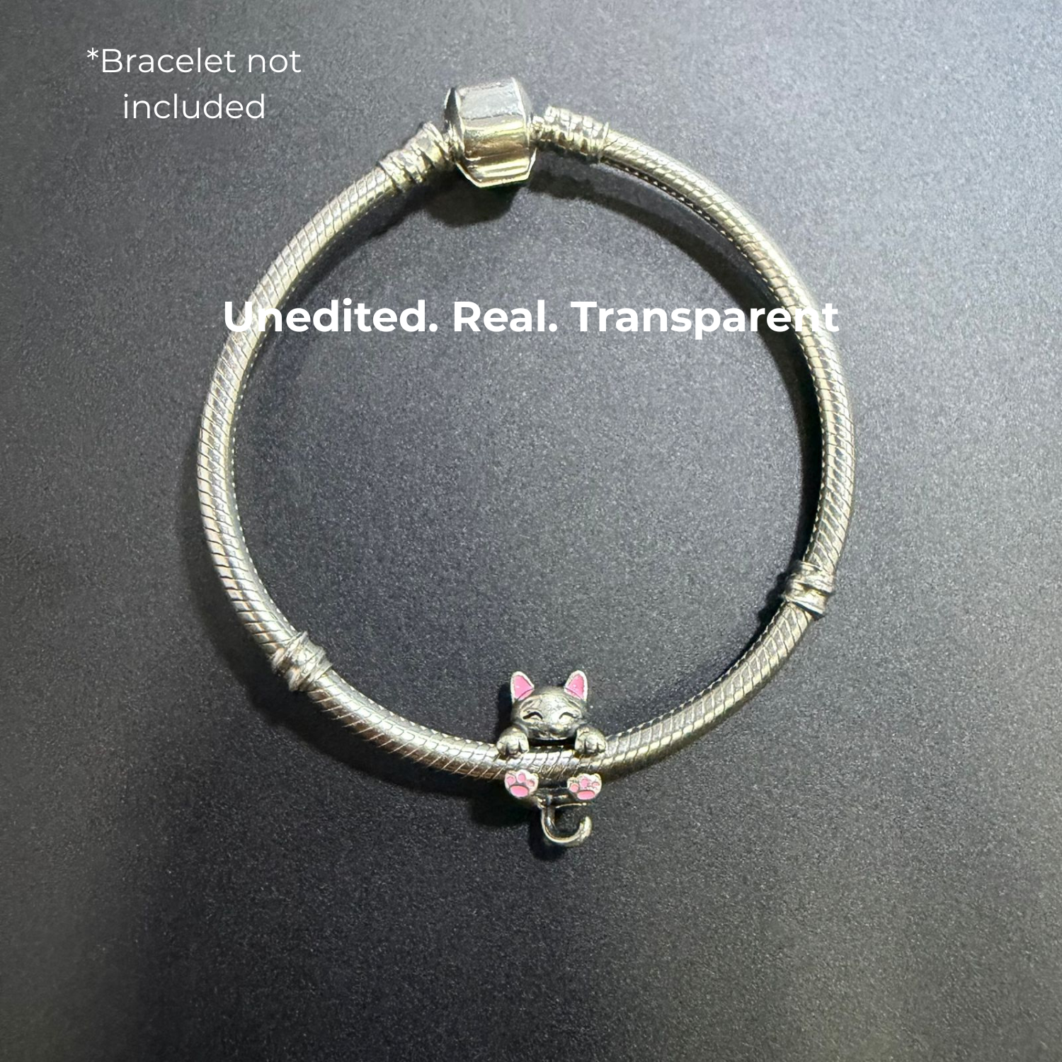 925 Silver Playful Kitten "Little Paws" Charm