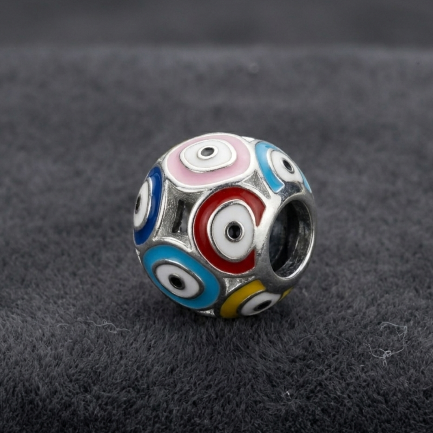 925 Silver Multicolor Evil Eye Protection Charm