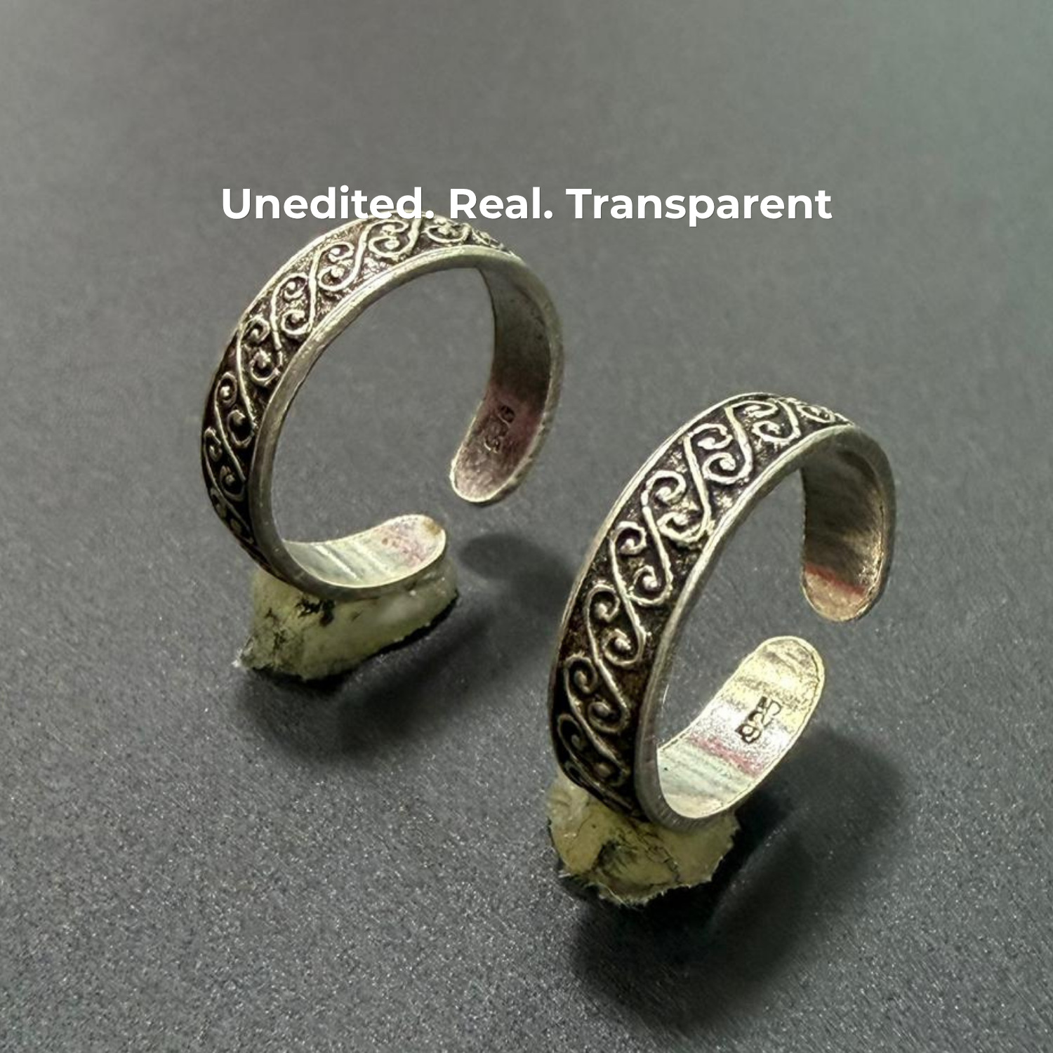 Traditional Engraved Adjustable 925 Silver Toe Ring