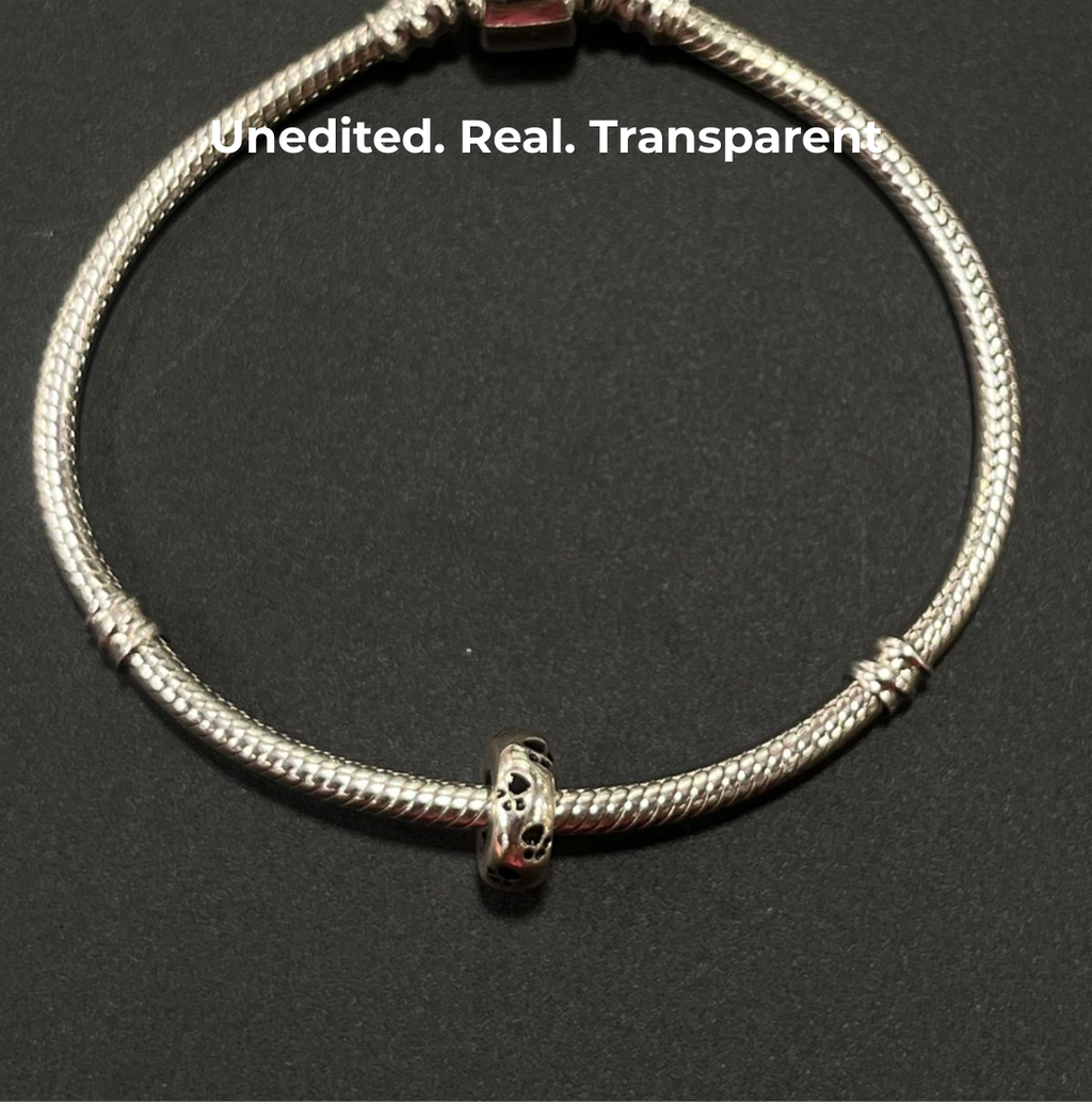 925 Silver Paw Spacer Charm