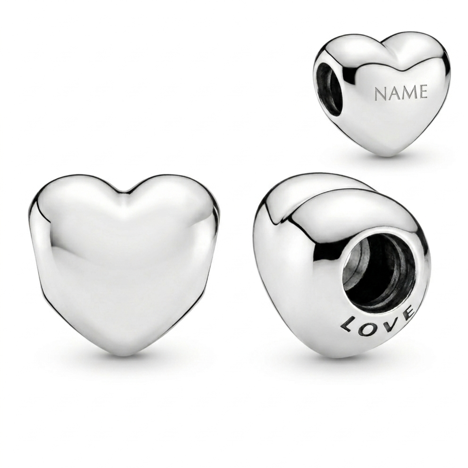 925 Silver Forever Yours Engravable Heart Charm