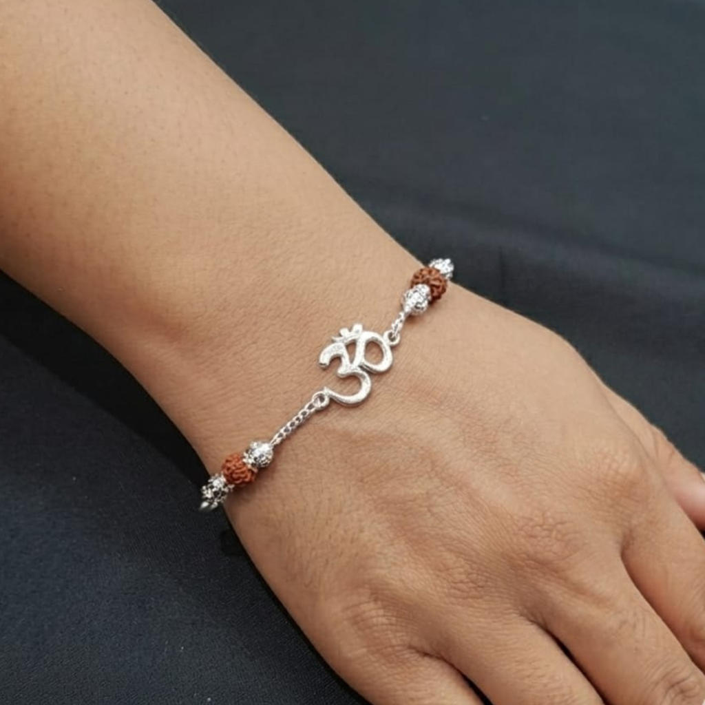 Om Rudraksh Bracelet | 92.5 Sterling Silver