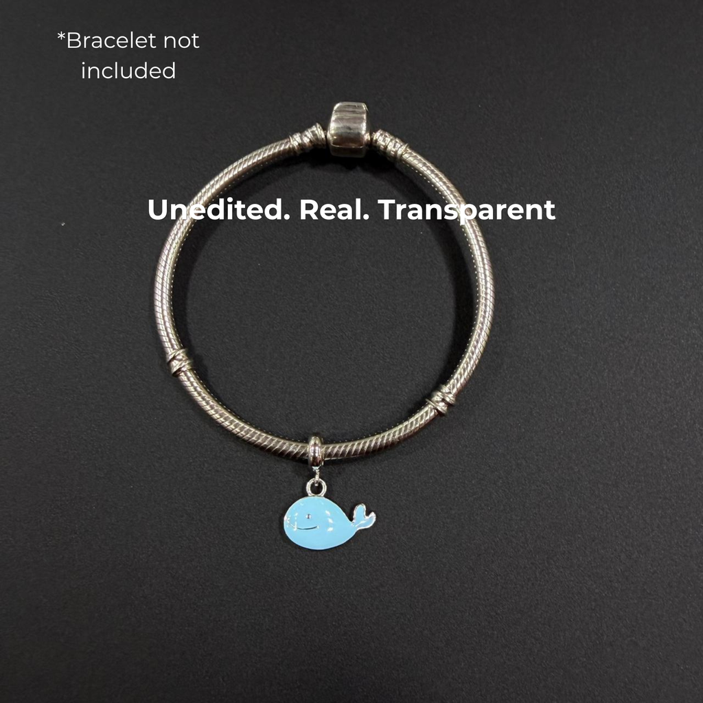 925 Silver Playful Blue Whale Charm