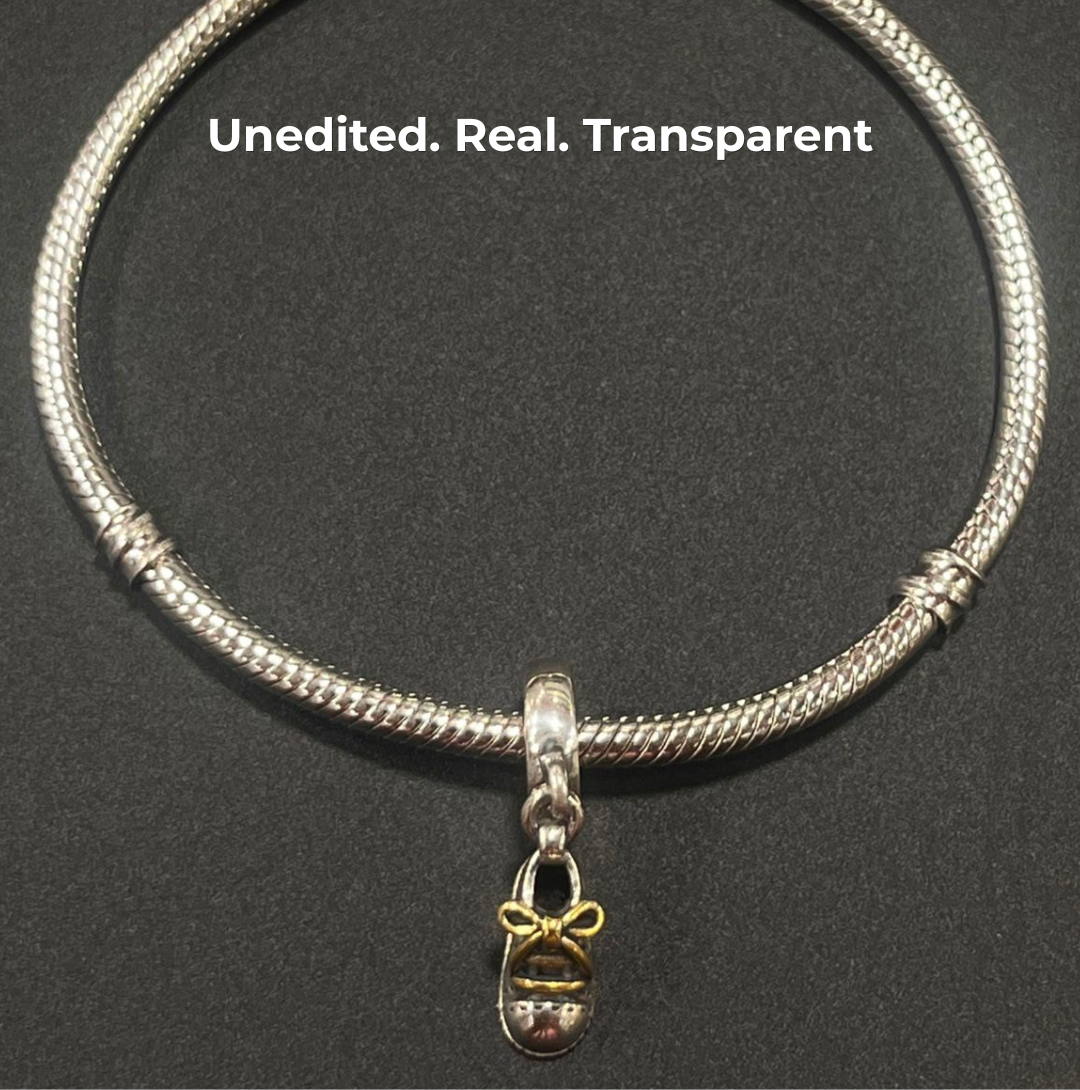 925 Silver Baby Shoe Dangle Charm