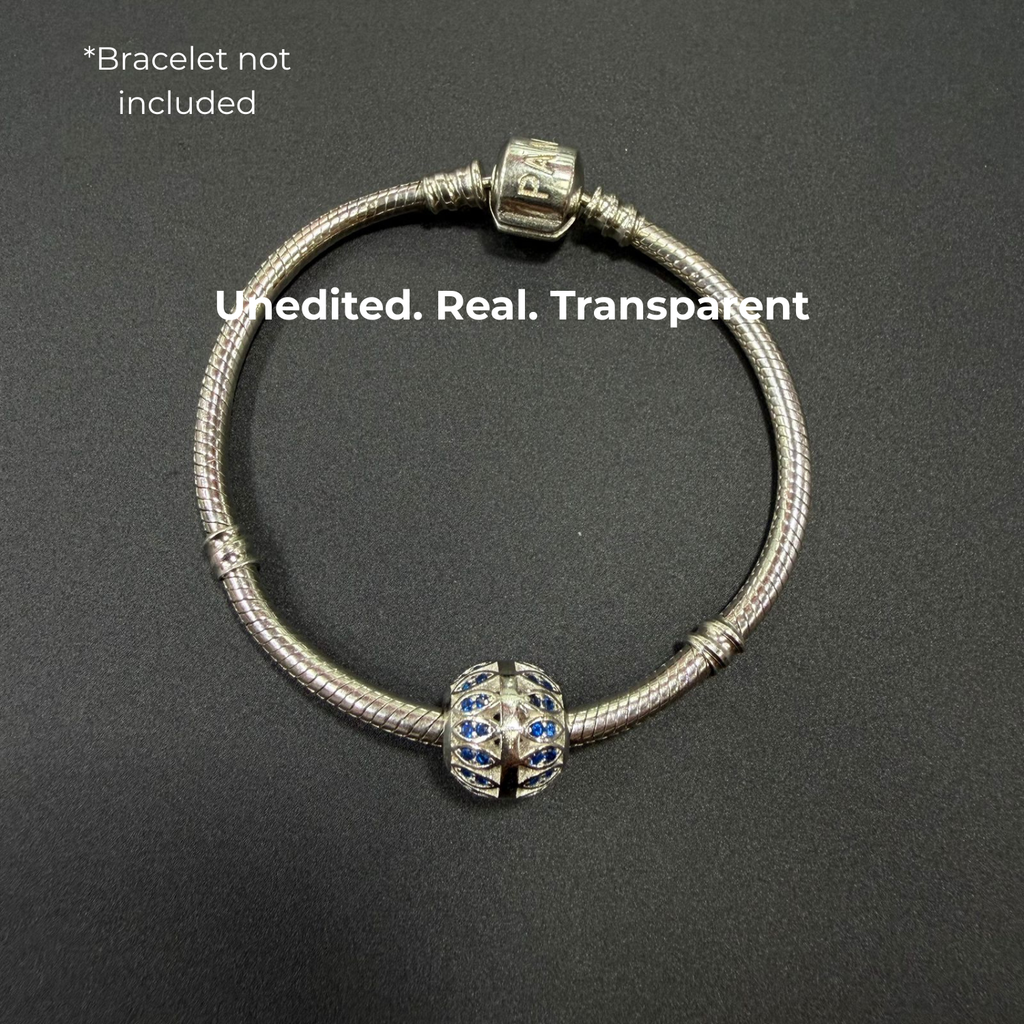 925 Silver Midnight Lattice Bead Charm
