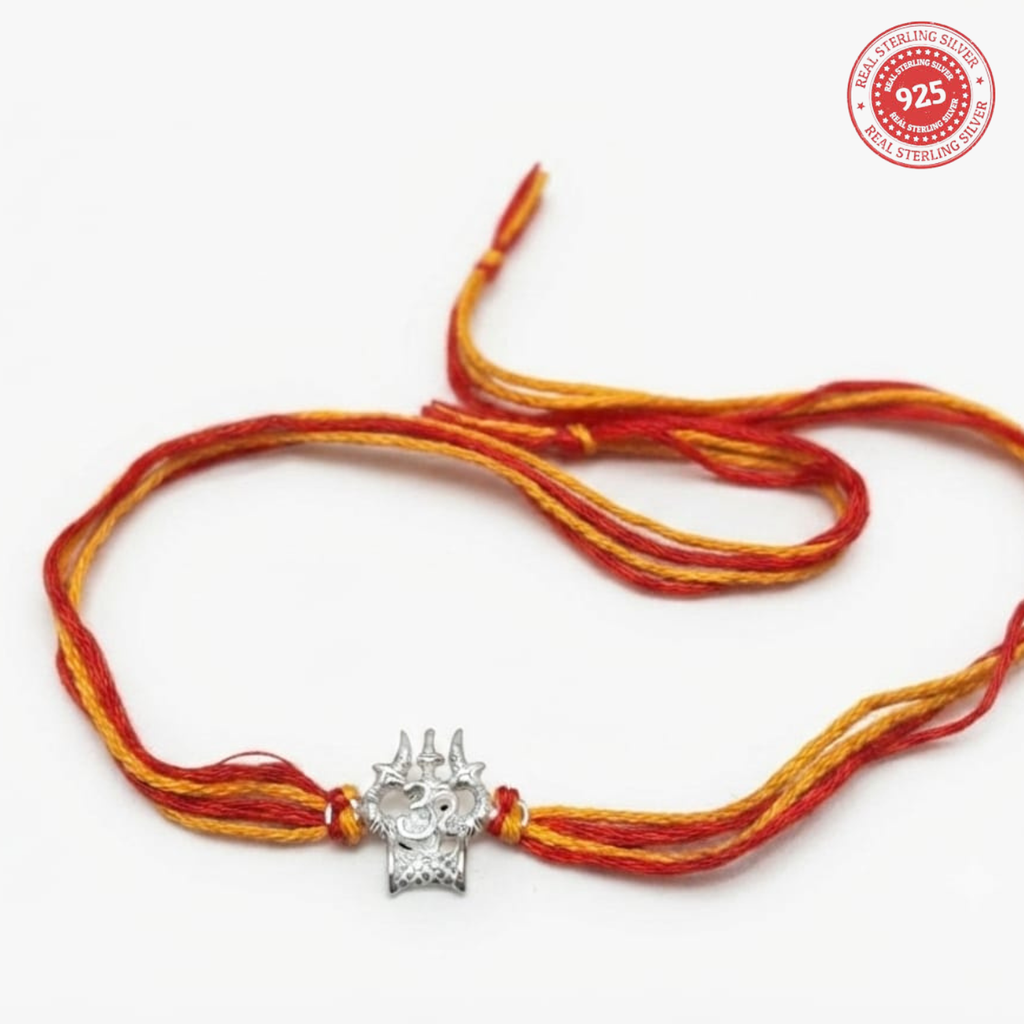 925 Silver Om Trishul Rakhi