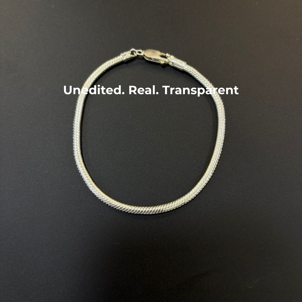 925 Sterling Silver Essential Snake Chain Charm Bracelet