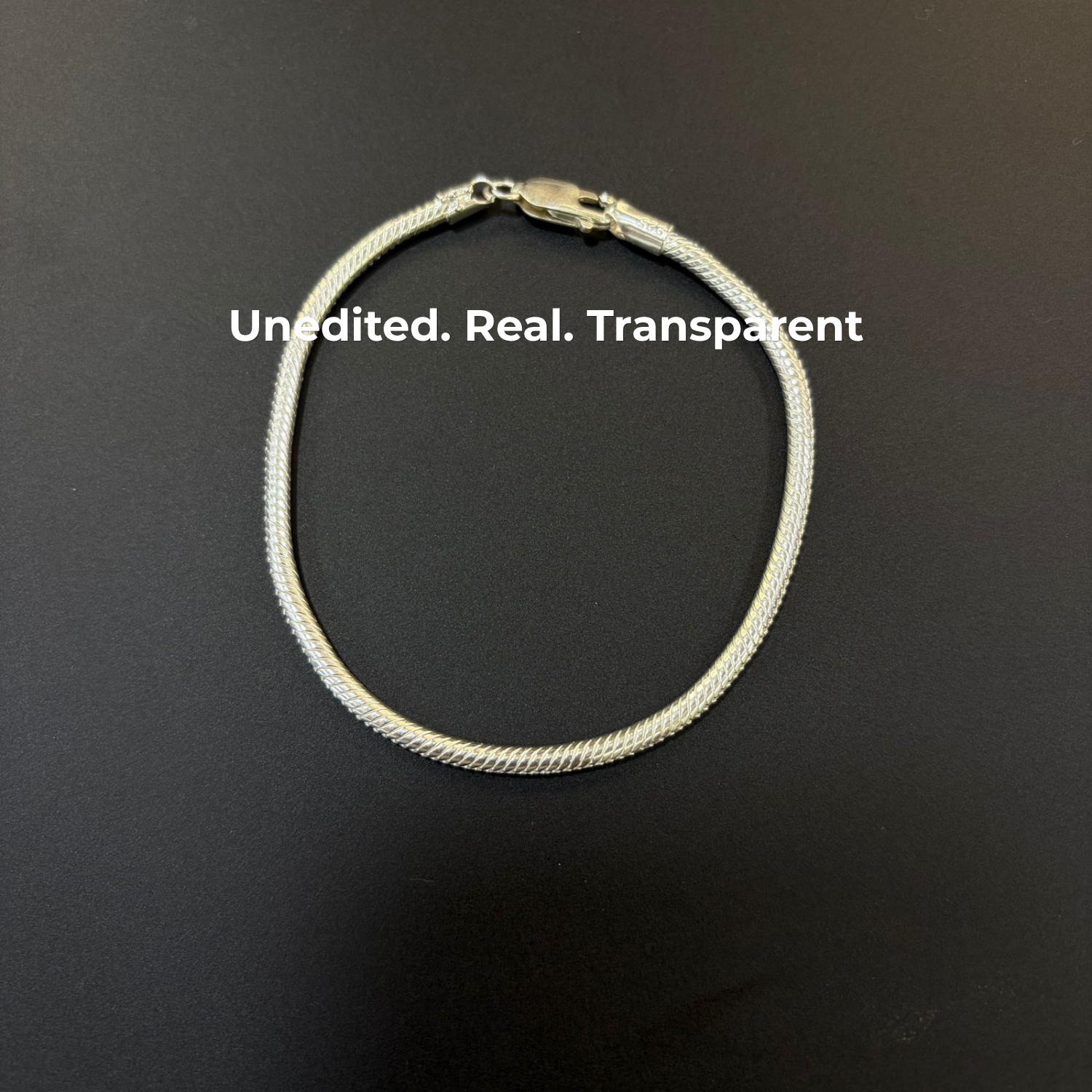 925 Sterling Silver Essential Snake Chain Charm Bracelet