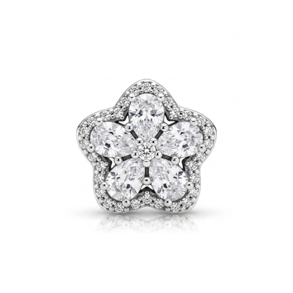 925 Silver Bloom of Light Star Charm
