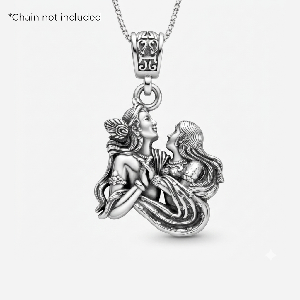 925 Silver Radha Krishna: The Eternal Love Pendant