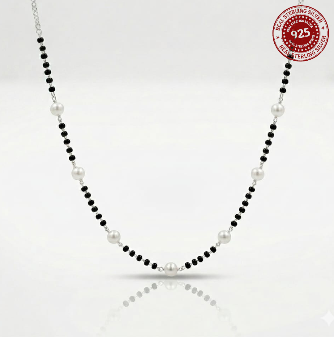 925 Silver Pearl Chain Mangalsutra