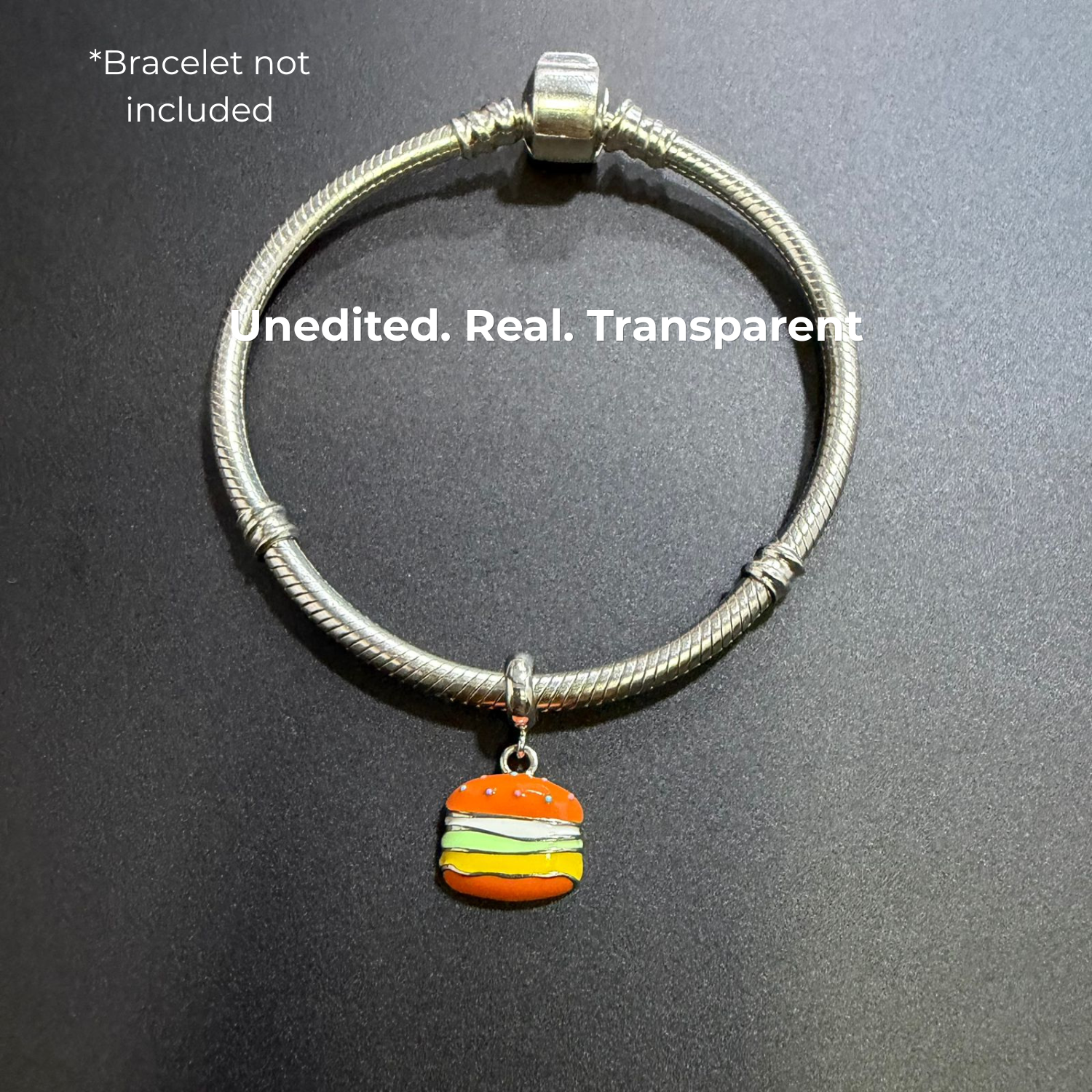 925 Silver Sizzling Burger Charm
