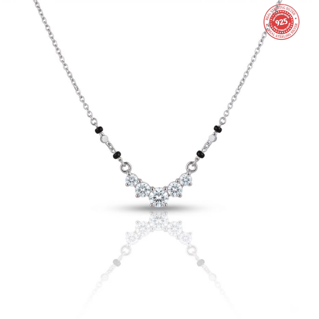 925 Silver CZ Pendant Mangalsutra