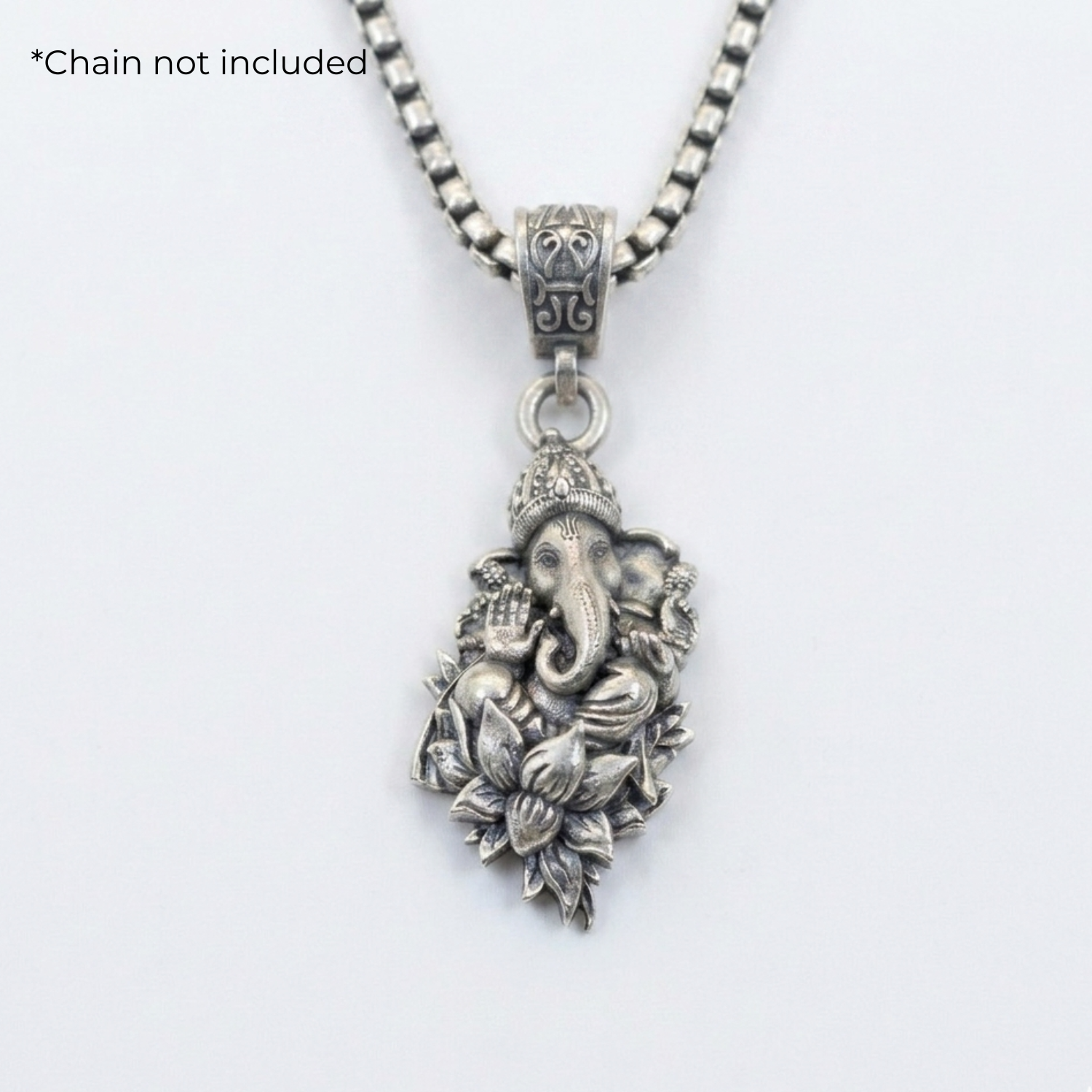 925 Silver The Vighnaharta Ganeshji Lotus Pendant: Elegance in Motion