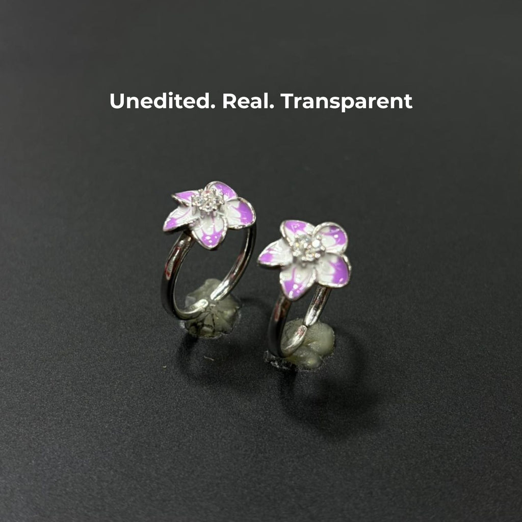 Parijat जांभळा Enamel Sterling Silver Jodvi