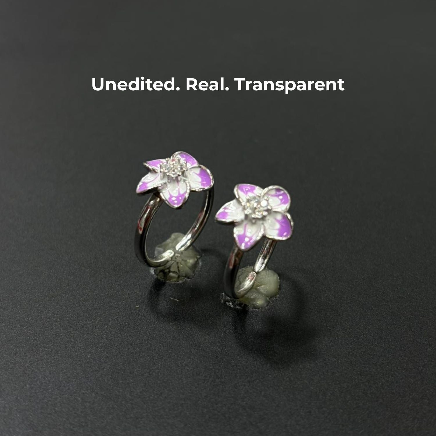 Parijat जांभळा Enamel Sterling Silver Jodvi