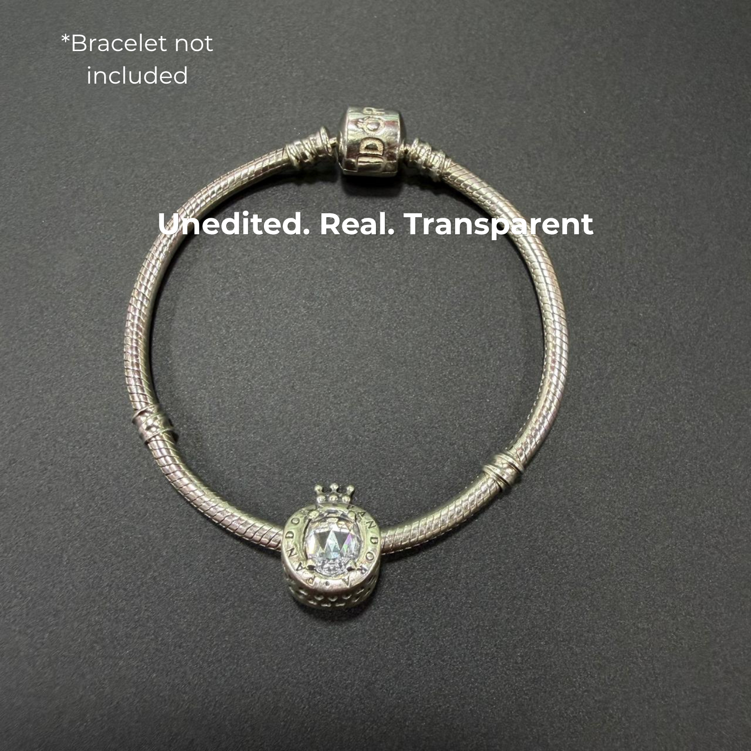 925 Silver Regal Crown Sparkling O Charm