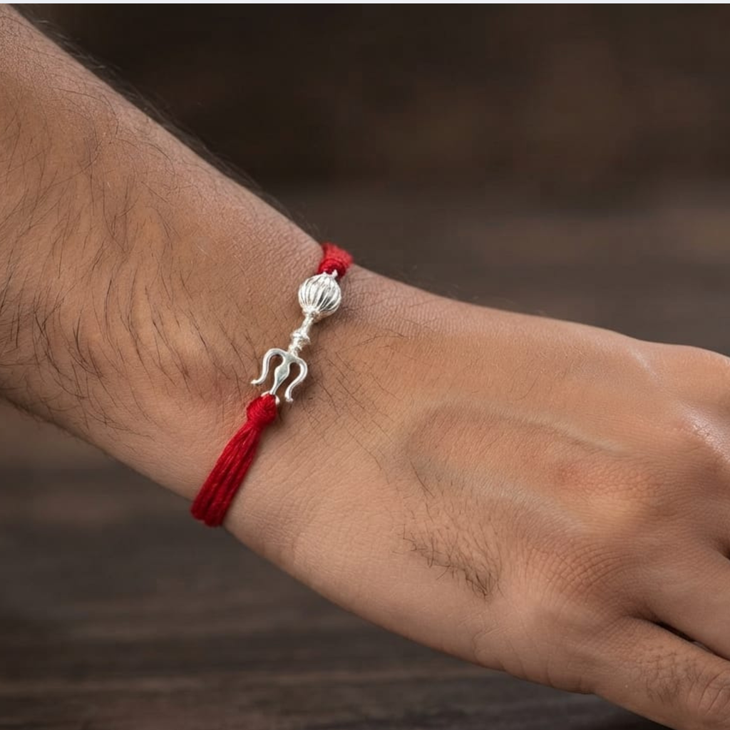 925 Silver Trishul Gada Rakhi