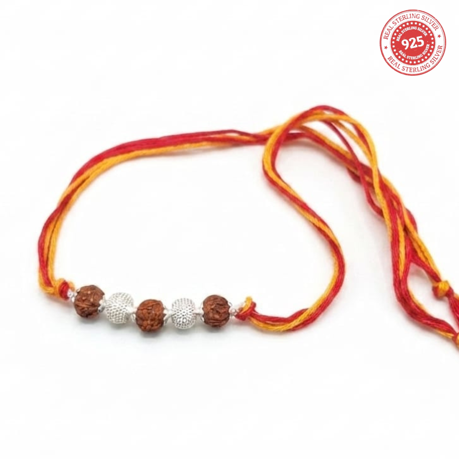 925 Silver Rudraksha-Beads Rakhi