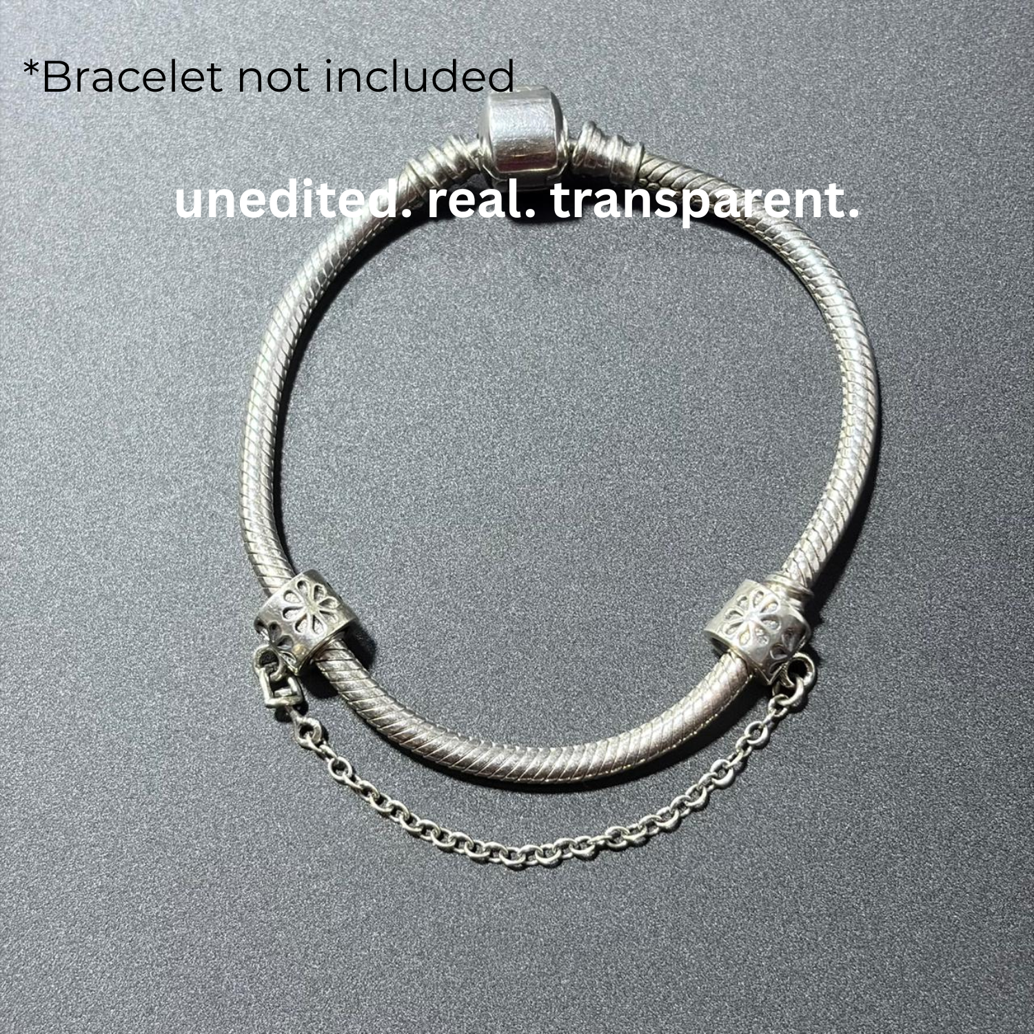 Floral Square Safety Chain Bracelet Charm