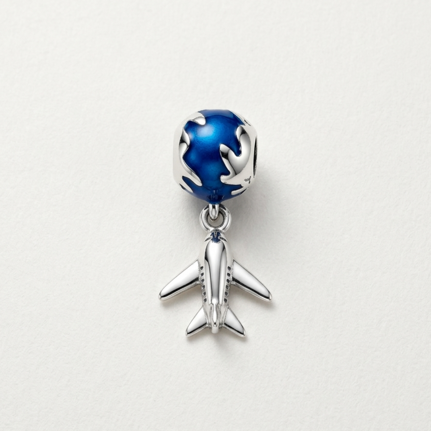925 Silver Travel Globe & Airplane Charm – For Your Journey Stories