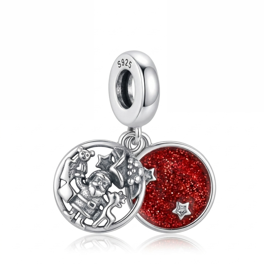 925 Silver Festive Wishes Dangle Charm (Santa Claus)