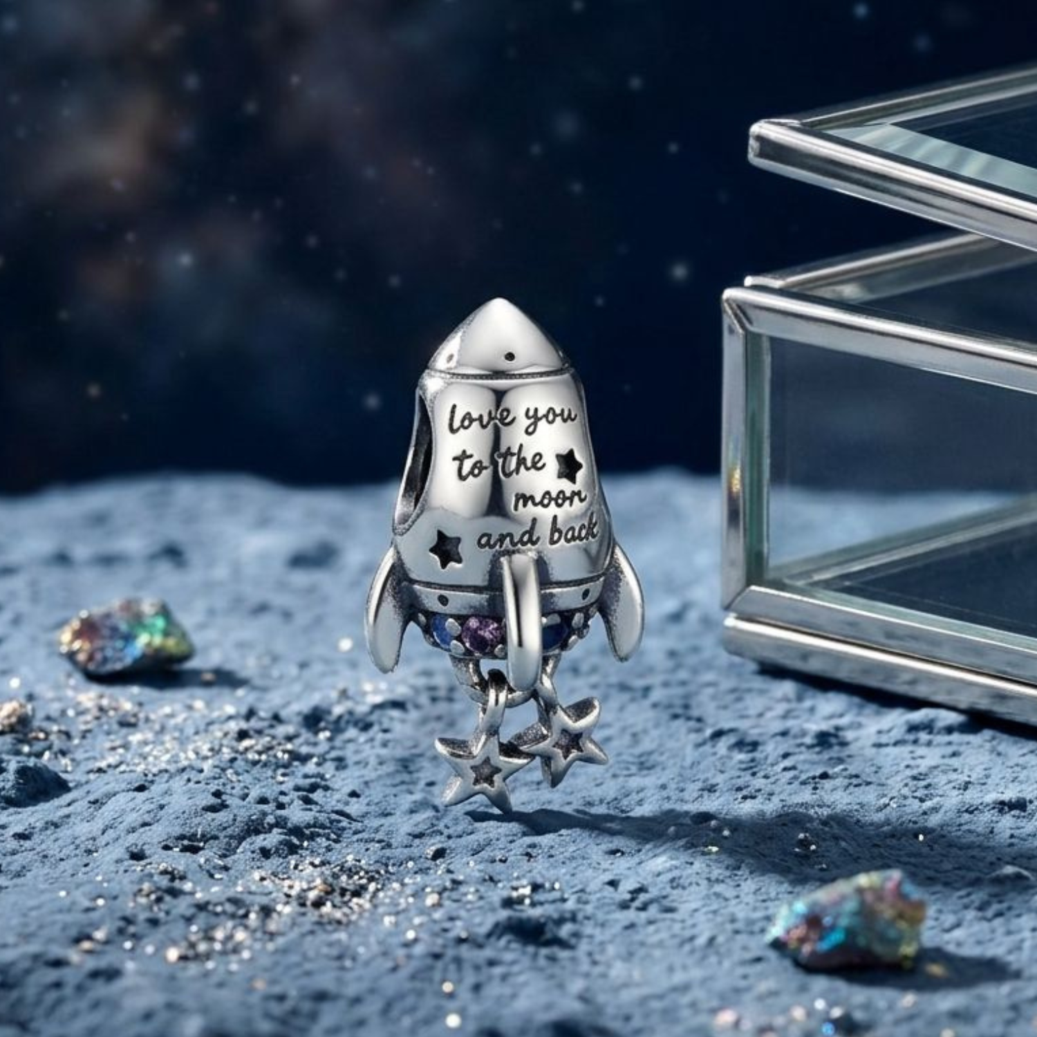 925 Silver Stellar Voyage Rocket Charm