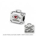 925 Silver Travel Suitcase Charm – “I To Travel”