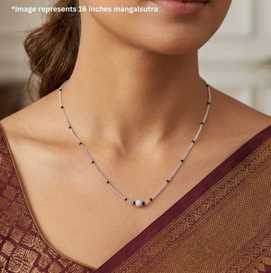 925 Silver CZ Bead Mangalsutra