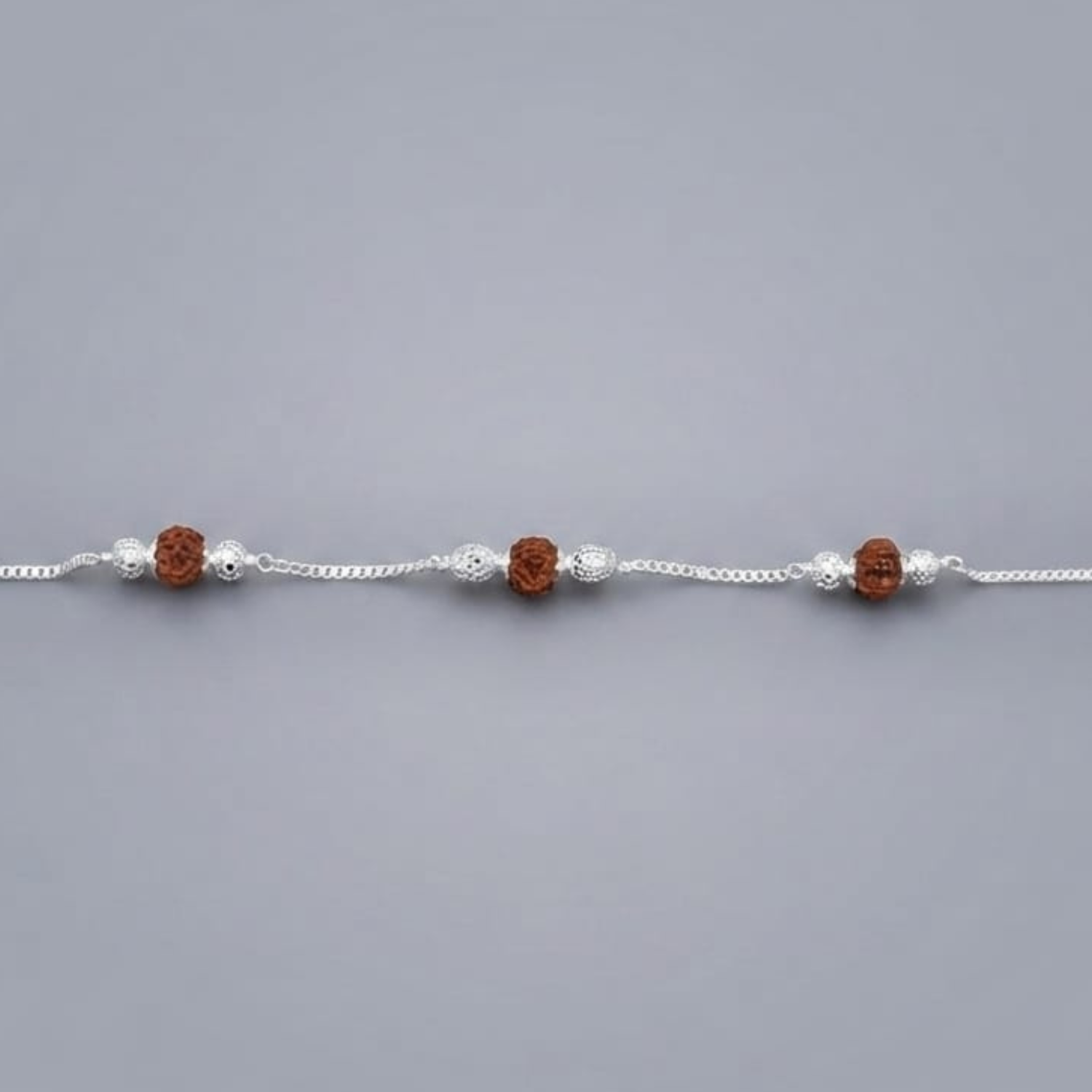 5 Mukhi Rudraksh Bead Bracelet | 92.5 Sterling Silver