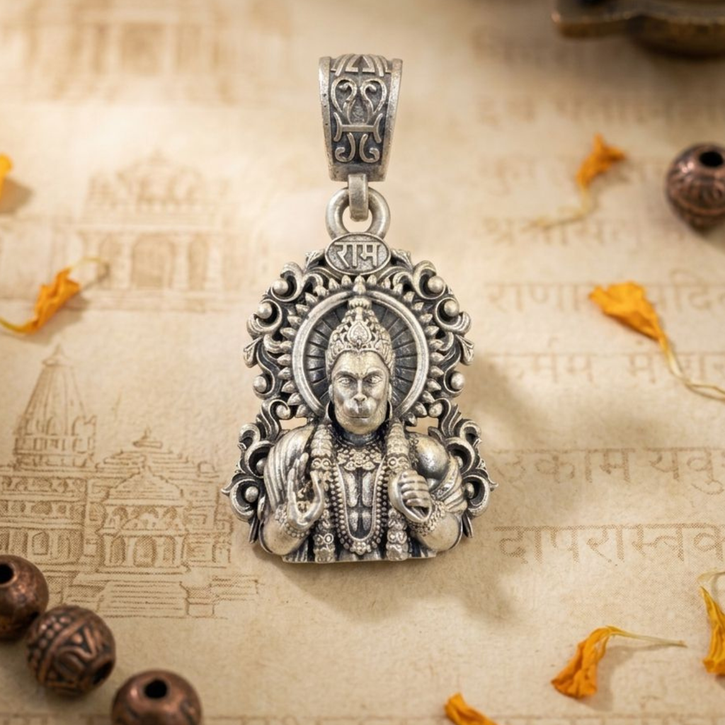 925 Silver The Shri Ram-Stuti Hanuman Amulet: A Symbol of Infinite Devotion